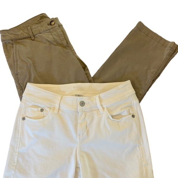 TOMMY BAHAMA Size 2 White Bermuda Shorts & Green Chino Pants Lot of 2 Stretch - Picture 1 of 16